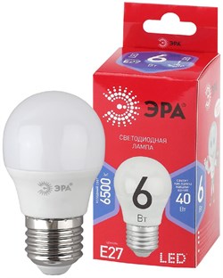 Лампа светодиодная  ЭРА LED smd P45- 6w-865-E27 R 6500К - фото 17071