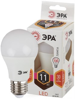 Лампа светодиодная  ЭРА LED smd A60-11w-827-E27 2700К Под заказ