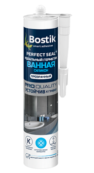 Герметик Bostik Perfect Seal силиконовый для ванной  прозрачный 280 мл (12шт) - фото 21588