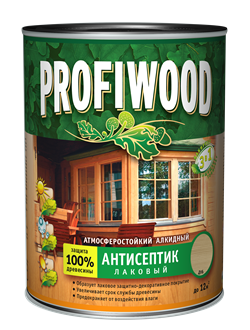 Антисептик PROFIWOOD 3 в 1 лаковый атмосферостойкий алкидный рябина 0,7 кг (14шт) - фото 24764