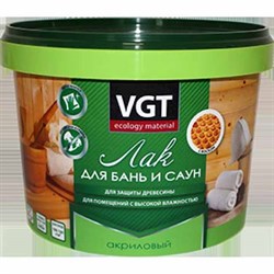 Лак ВГТ акрил.для бань и саун 2,2кг/2,2л полуматовый (4шт)