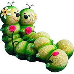 GA200-12 GREEN APPLE Фигурка садовая Гусеницы 31*19*21см (4/32)