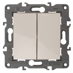 14-1104-02 ЭРА Выключатель двойной, 10АХ-250В, IP20, Эра Elegance, сл.кость Под заказ