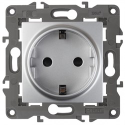 14-2101-03 ЭРА Розетка 2P+E Schuko, 16A-250В, IP20, Эра Elegance, алюминий  Под заказ