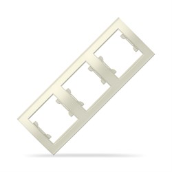 Рамка трехместная вертикальная  UNIVersal  серия  Бриллиант   слоновая кость  (ivory), (еврослот) - фото 28231