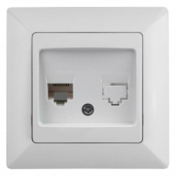 4-303-01 Intro Розетка информационная RJ45, СУ, Solo, белый - фото 28337