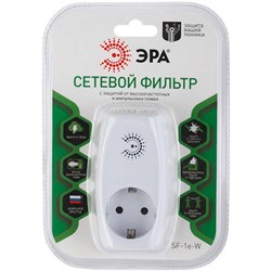 Сетевой фильтр SF-1e-W ЭРА (белый) 1гн с/з шторки - фото 28825