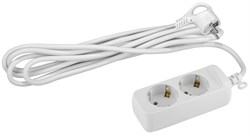 UX-2e-1,5m с заземлением 2 розетки 1,5м ПВС 3x0,75мм2 10А Удлинитель ЭРА