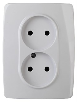 12-2107-01 ЭРА Розетка 2Х2P,16А-250В, Эра12, белый (двухместная) - фото 29498