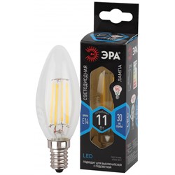 Лампа светодиодная  ЭРА F-LED B35-11w-840-E14 ЭРА (филамент, свеча, 11Вт, нейтр, E14) - фото 29744