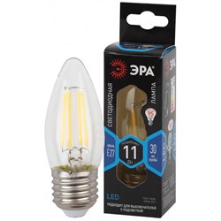 Лампа светодиодная  ЭРА F-LED B35-11w-840-E27 ЭРА (филамент, свеча, 11Вт, нейтр, E27) - фото 29745
