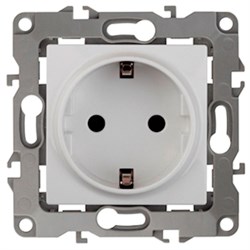 12-2102-01 ЭРА Розетка 2P+E Schuko со шторками,16АХ-250В, Эра12, белый (одноместная с заземлением)