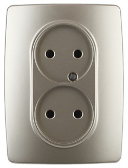 12-2107-04 ЭРА Розетка 2X2P,16A-250В, IP20, Эра12, шампань - фото 30146