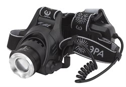 Фонарь GA-805 ЭРА Налобный аккум. рег фокус, 5Вт GREE,алюминий,литий 2,5Ач USB