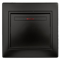 1-102-05 Intro Выключатель с подсветкой, 10А-250В, IP20, СУ, Plano, антрацит - фото 31592