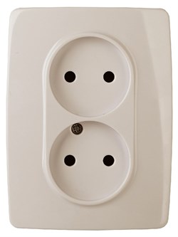 12-2107-02 ЭРА Розетка 2Х2P,16А-250В, IP20, Эра12, сл. кость (двухместная) - фото 31700