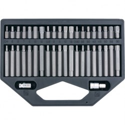 Набор бит HEX, Torx , SPLine, хвостовик-шестигранник 1/2, CrV, 42 шт. Stels - фото 31945