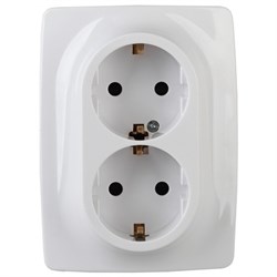 12-2108-01 ЭРА Розетка 2X2P+E Schuko со шторками, 16A-250В, IP20, Эра12, белый - фото 32202