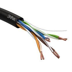 Кабель витая пара U/UTP 4x2x24AWG Cat5e CU PE OUTDOOR 305м SIMPLE ЭРА АРТ. UL-4-PE - фото 32344