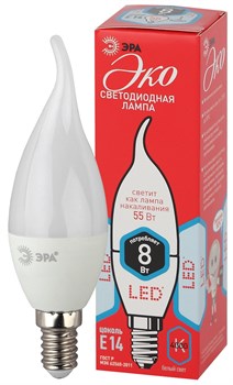 Лампа светодиодная  ЭРА LED smd BXS- 8w-840-E14 4000К ЭСО - фото 32398