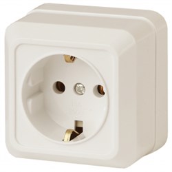 2-202-02 Intro Розетка 2P+E Schuko, 16А-250В, IP20, ОУ, Quadro, сл.кость (10/200/2400) - фото 33608