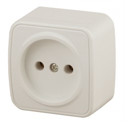 3-201-02 Intro Розетка 2P, 16А-250В, IP20, ОУ, Polo, сл.кость - фото 33887