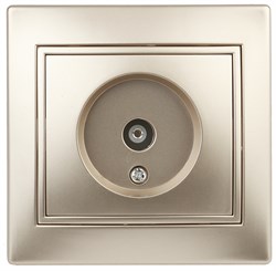 1-301-04  Intro Розетка TV одиночная, IP20, СУ, Plano, шампань Под заказ - фото 34374