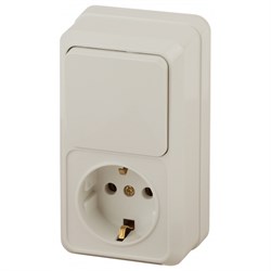 2-705-02 Intro Блок розетка+выкл.верт., 10(16)А-250В, IP20, ОУ, Quadro, сл.кость Под заказ - фото 34396