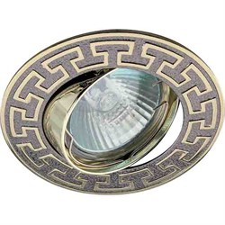 Светильник KL28 А GU/G ЭРА литой пов.  антик Т  MR16,12V/220V, 50W  черный металл/золото - фото 34431