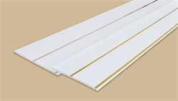 Панель потолочная  двухсекционная 250мм 3,0м  Идеал Глосси/Ламини   белый с серебром 001-1-Г (10шт/у - фото 34894