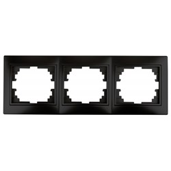 1-503-05  Intro Рамка на 3 поста гор., СУ, Plano, антрацит - фото 34976