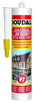 Герметик SOUDAL силикон универсальный коричневый картридж 280 мл (15шт/уп) - фото 35327