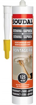 Клей монтажный SOUDAL MONTAGE FIX  акриловый белый  280 мл (12шт/уп) - фото 35347