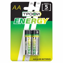 Элемент питания Трофи LR06-2BL ENERGY Alkaline (АА, пальчиковые) (2шт/уп) - фото 35403