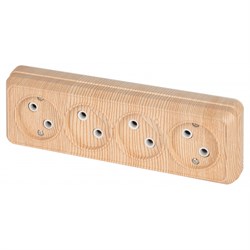 2-207-11 Intro Розетка 4х2Р 16А-250В, IP20, ОУ, Quadro, сосна - фото 36040