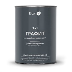 Грунт-эмаль по ржавчине Elcon 3 в 1 матовая графит RAL 7024 2 кг (4шт) - фото 37903