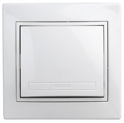 1-101-01 Intro Выключатель, 10А-250В,IP20. СУ, Plano, белый - фото 37988