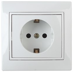 1-202-01 Intro Розетка 2Р+E Schuko, 16АХ-250В, СУ, Plano, белый(одноместная с/з) - фото 37990