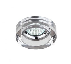 Светильник DK 38 CH/SL ЭРА декор кругл  толст.стекло. MR16,12V/220V.50W, хром/зеркальный