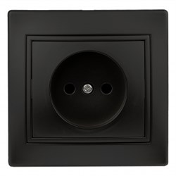 1-201-05 Intro Розетка 2P, 16А-250В, IP20, СУ, Plano, антрацит - фото 38434