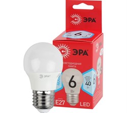 Лампа светодиодная  ЭРА LED smd P45- 6w-840-E27 ECO 4000К - фото 38611