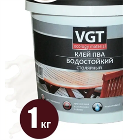 Клей ПВА VGT водостойкий столярный D3 1кг (12шт)