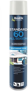 Пена бытовая BOSTIK All Seasons 60 всесезонная (-10), 750мл (12шт) СПЕЦЦЕНА