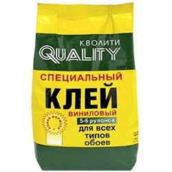 Клей обойный  Quality  виниловый 200г (30шт/уп) пакет - фото 38772