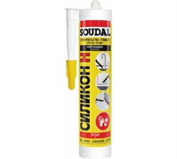 Герметик SOUDAL силикон нейтральный белый картридж 280 мл (15шт/уп) - фото 39074