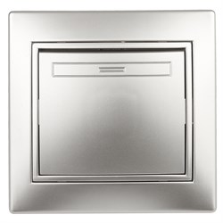 1-101-03 Intro Выключатель, 10А-250В, IP20, СУ, Plano, алюминий - фото 39472
