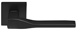 Ручка дверная Rucetti RAP 27 SLIM-S BL, на квадратной розетке 6 мм, цвет - черный - фото 40168