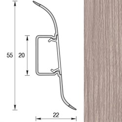 Плинтус 55мм  Комфорт  Дуб снежный с мягким краем 215 (40шт/уп) 2,2 - фото 40328