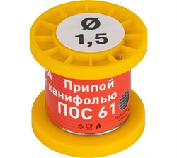 Припой с канифолью для пайки ПОС 61 трубка O 1.5 мм, катушка 50 гр ЭРА PL-PR1,5-50 - фото 40741