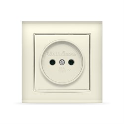 Розетка одноместная  UNIVersal  серия  Бриллиант  б/з, с/у, 16А, 220В,  слоновая кость  (ivory), (ев - фото 44440